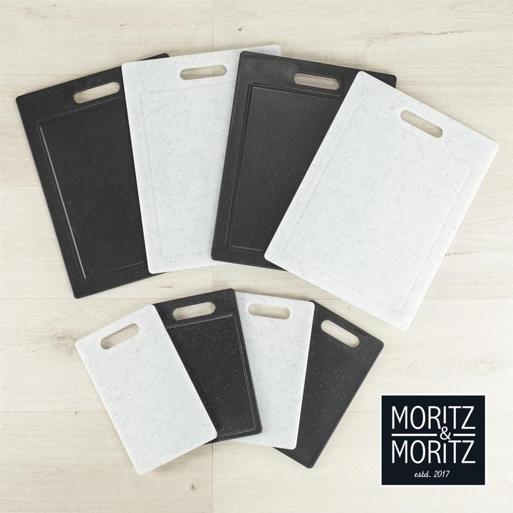 Image du produit Moritz & Moritz 2X planches à découper en plastique avec rainure à jus aspect granit - 25 x 15 cm