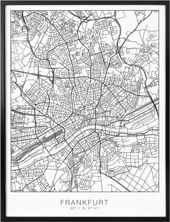 Immagine prodotto Trenddeko Mappa della città di Francoforte (50 x 60 cm)