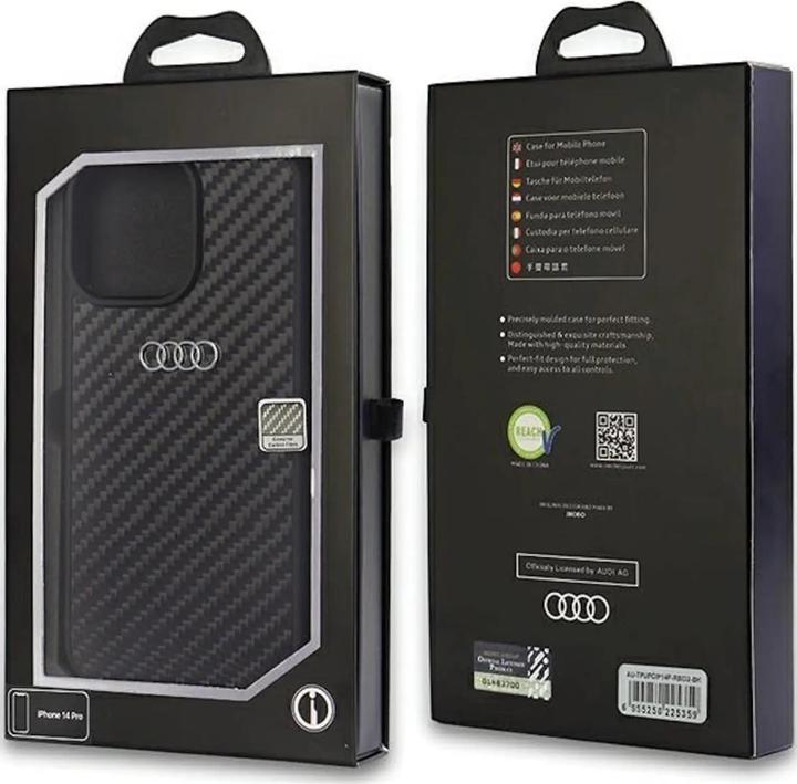 Actual product image Audi Carbon Fiber iPhone 14 Pro 6.1" czarny/black hardcase AU-TPUPCIP14P-R8/D2-BK (Apple iPhone 14 Pro)