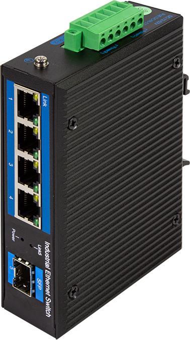 Produktbild LogiLink Industrie Gigabit Ethernet Switch, 4-Port 1000 Mbit/s + 1 Port SFP (5 Ports)