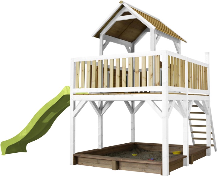 Immagine prodotto Axi Atka Play Tower Bruin/wit - Scivolo verde lime