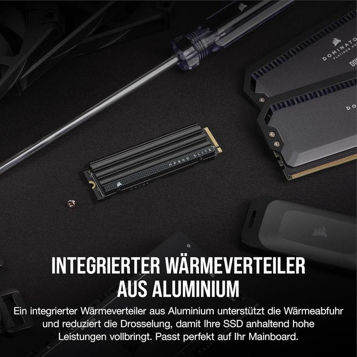 Image du produit Corsair MP600 ELITE 4TB NVMe PCIe M.2 SSD avec heatsink (4000 Go, M.2 2280)