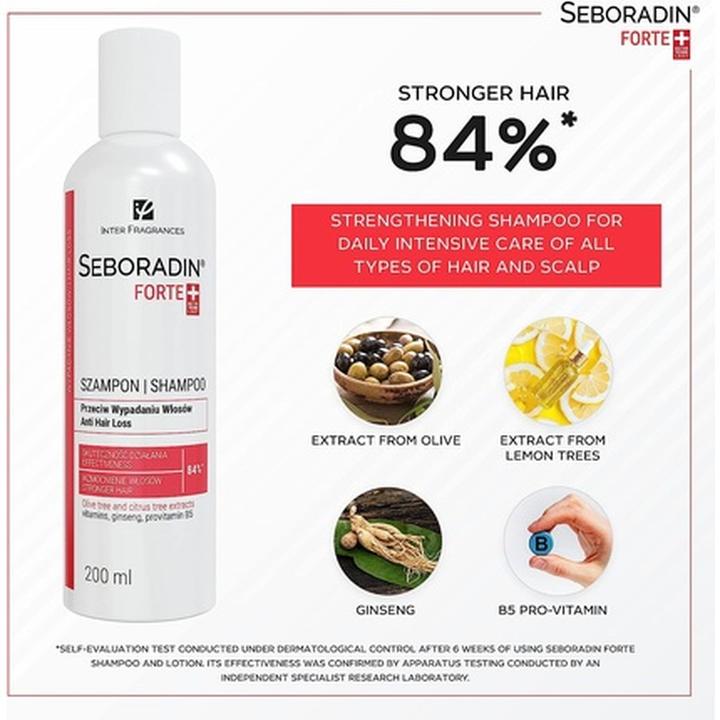 Immagine prodotto Inter Fragrances FORTE Shampoo per capelli per la perdita e il diradamento dei capelli 200ml (Shampoo liquido, 200 ml)