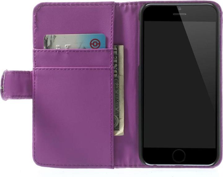 Produktbild König Design Handytasche Flip Strass für Handy Apple iPhone 6 (4,7 Zoll) Lila / Violett (Apple iPhone 6)