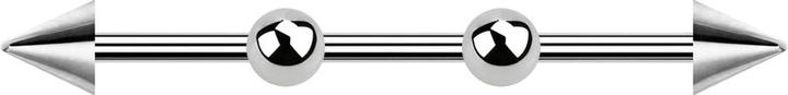 Produktbild Star Piercing Barbell silber zwei Kugeln mit zwei Cones (ohne Messing, Chirurgenstahl 316L)