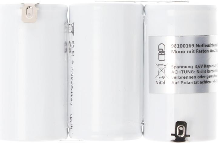 Actual product image AccuCell Notleuchtenakku NiCd 3,6V 4500mAh F1x3 Mono mit Faston-Anschluss (4500 mAh)