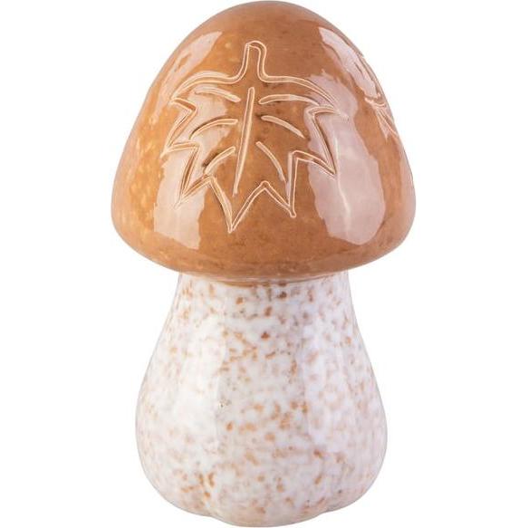 MICA Living, Deko Objekt, Pilz mit Blättern braun/creme - ca. 7 x 7 x 13 cm (7 x 7 x 13 cm)