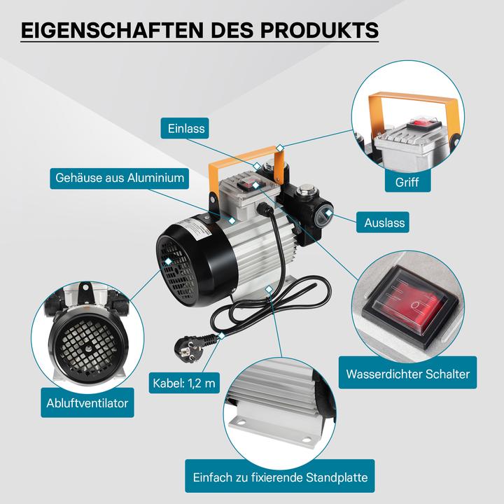 Actual product image Wiltec Heating oil and diesel pump type04011 230V/550W 20-60l/min self-priming
