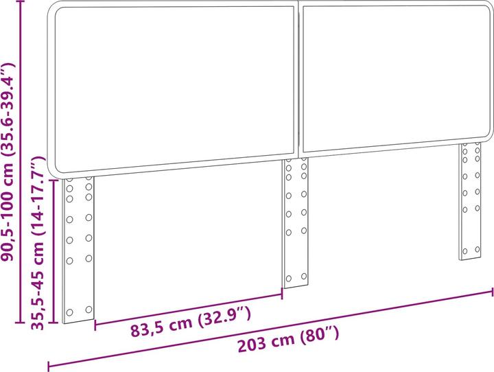 Image du produit vidaXL Kopfteil (3 x 203 x 100 cm)