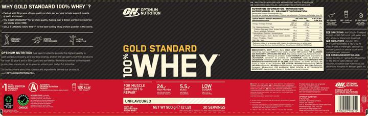 Valori nutrizionali e ingredienti Optimum Nutrition Gold Standard 100% Whey (Neutro, 1 pz., 896 g)