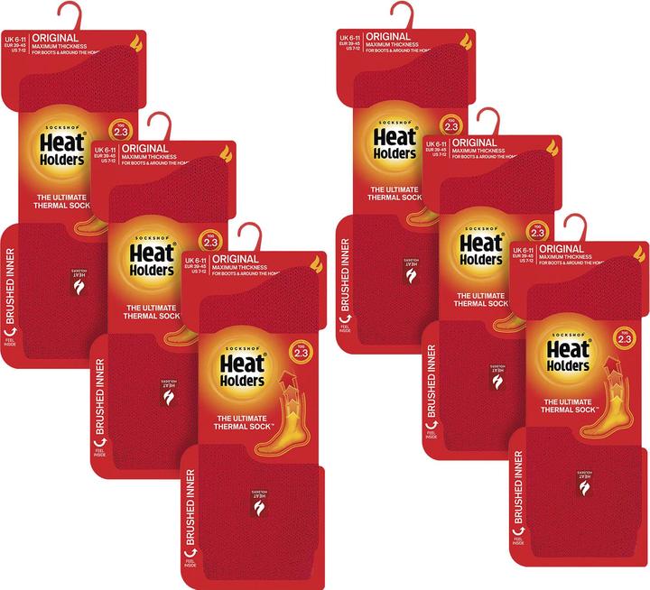 Heat Holders 6 Paar original dicke Winter-Thermosocken für