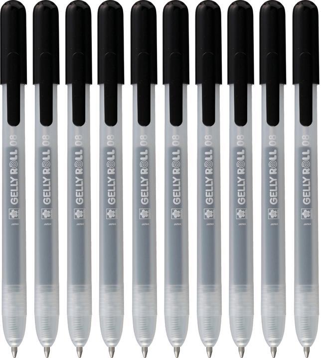 Produktbild Sakura 9 + 1 GRATIS: Gelly Roll Retractable Classic Gelschreiber transparent 0,4 mm, Schreibfarbe: s (10x)
