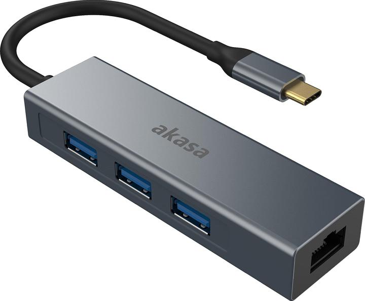 Akasa AK-CBCA20-18BK Interface Hub USB 3.2 Gen 1 (3.1 Gen 1) Type-C 5000 Mbps Gray (USB-C, 4 Ports)