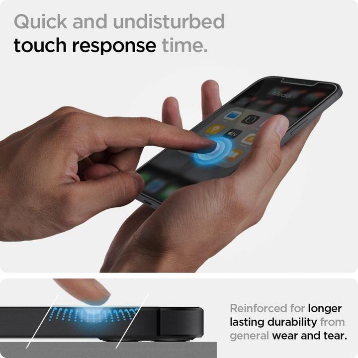 Actual product image Spigen Glass TR screen protector 1 pc. (1 Piece, Apple iPhone 12 mini)