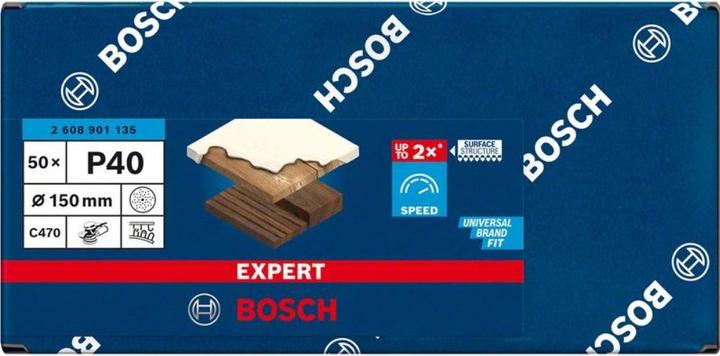 Actual product image Bosch Professional Zubehör Expert C470 Sandpaper multi-hole for random orbital sander, 150 mm, G 40, 50 pcs. (40)