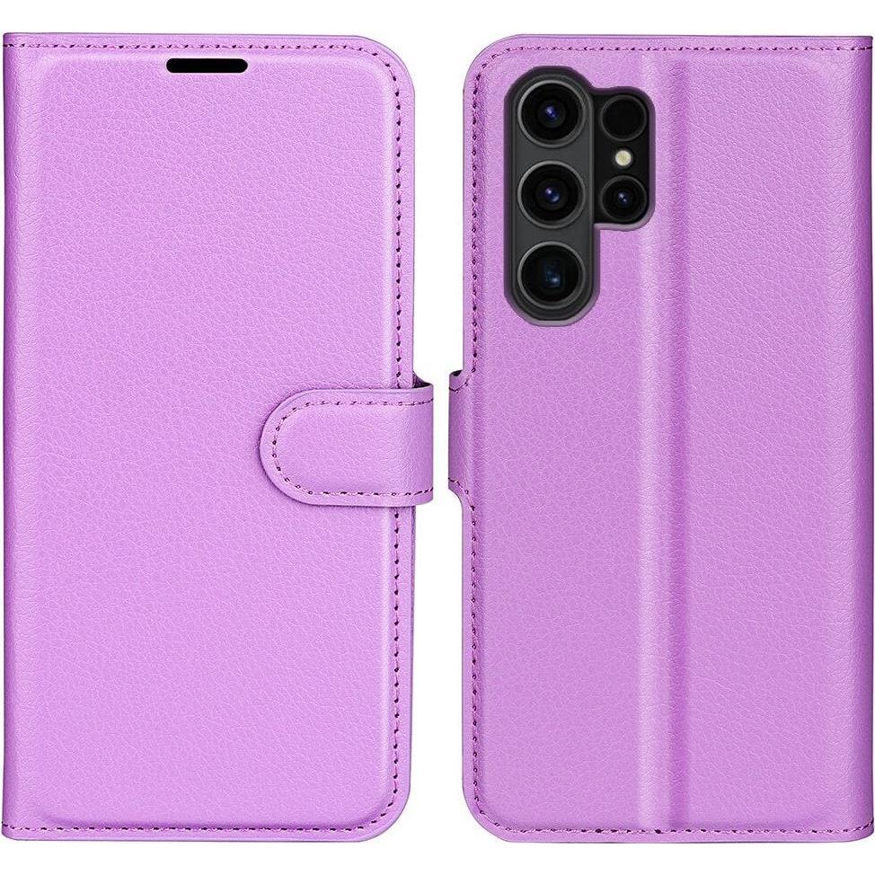 Cover-Discount Leder Etui Hülle violett (Samsung Galaxy S24 Ultra), Smartphone Hülle, Violett