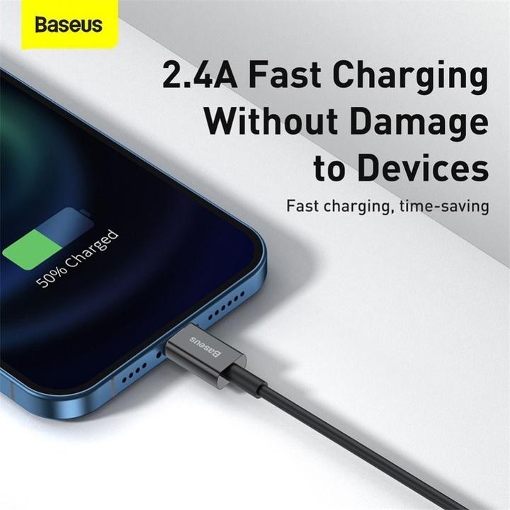Actual product image Baseus Superior Series Cable USB to iP 2.4A 2m (black) (2 m, USB 2.0)