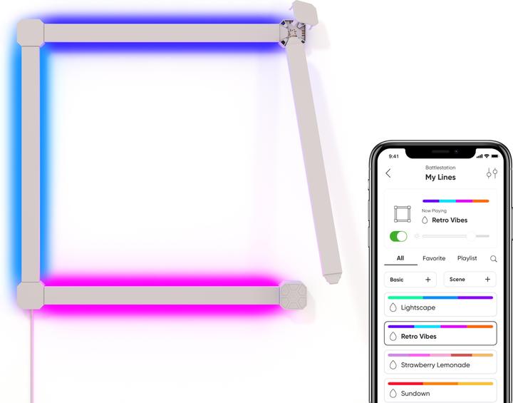 Image du produit Nanoleaf Set de démarrage Lines Squared (Multicolore, 252 cm, Intérieur)
