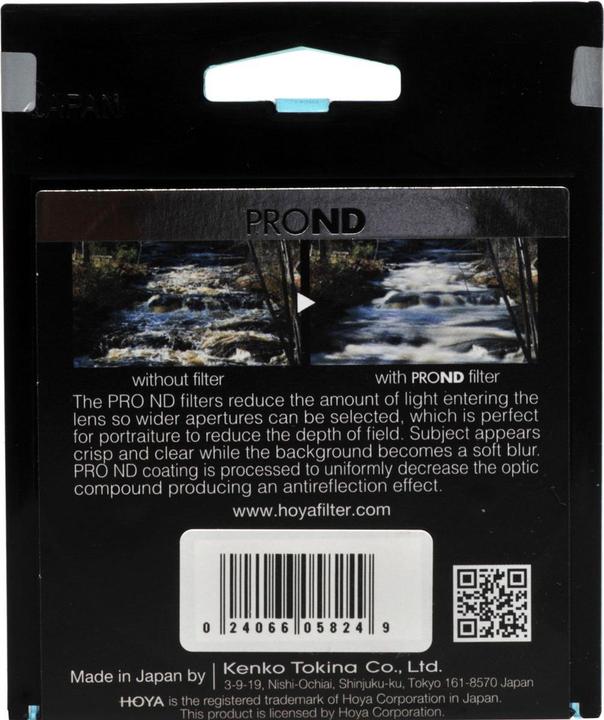 Actual product image Hoya Pro ND4 Filter (62 mm, Neutral density filter)