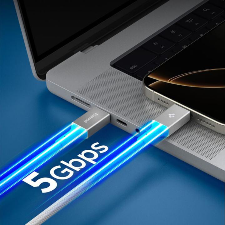 Produktbild Spigen Kabel EB10015CC Essential USB-C 100W 1.5m biały (1.50 m, USB 3.2 Gen 1, 100 W)