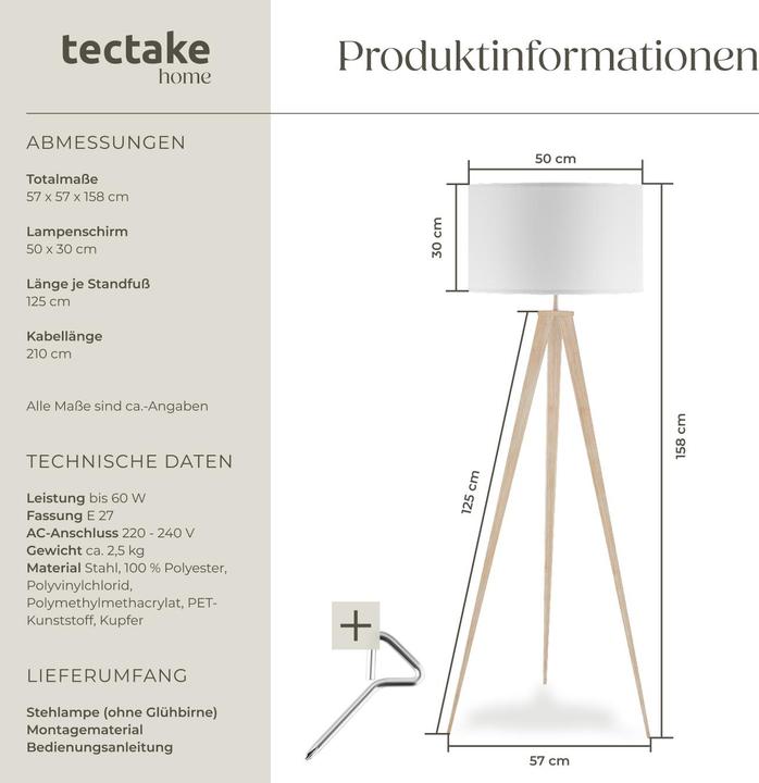 Actual product image tectake Lunaris (E27)