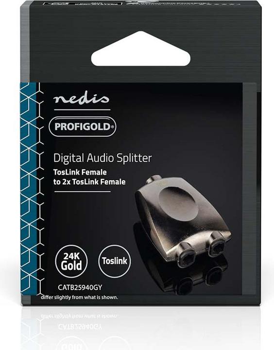 Produktbild Nedis TosLink Adapter, splitter, sluminum - Gray With Metal