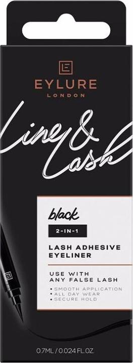 Eylure LINE & LASH 2-in-1 lash adhesive eyeliner #black noir 0,7 ml (Wimpernkleber)