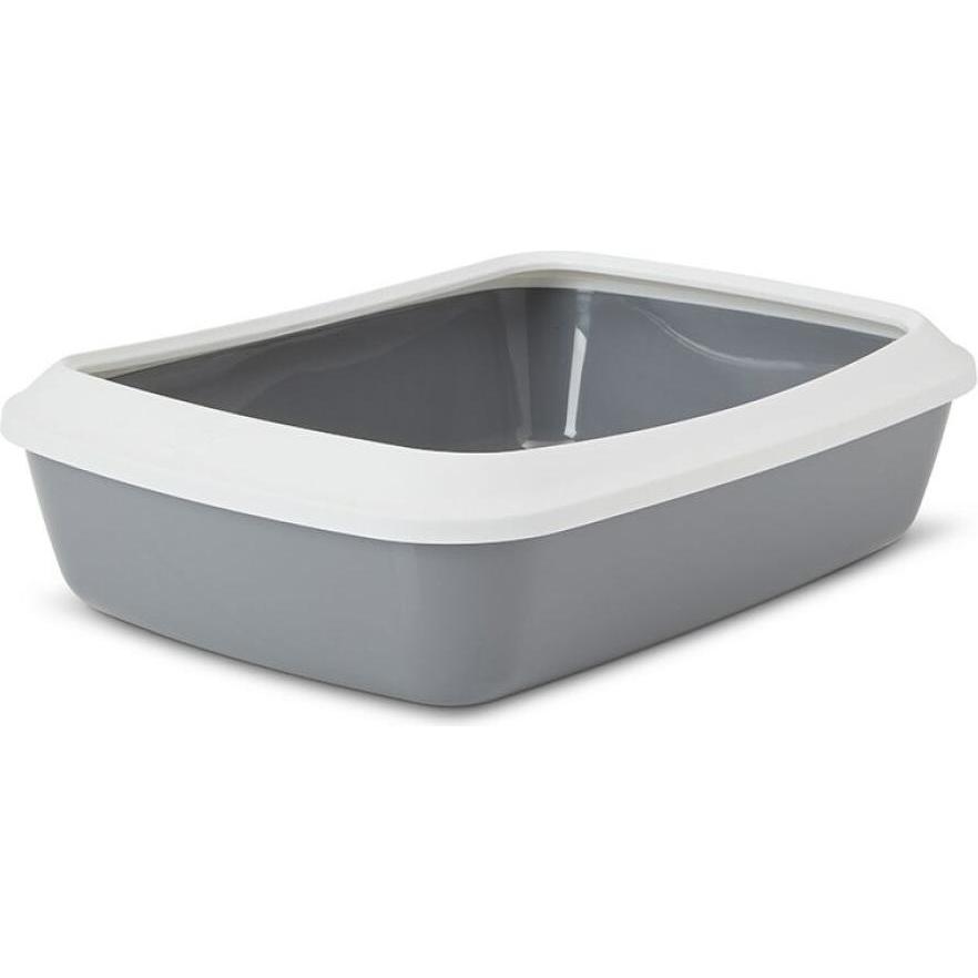 Bac à litière avec rebord Savic Iriz 42 cm gris clair / blanc - pour chat