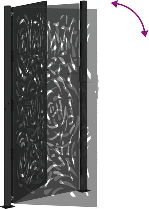 Immagine prodotto vidaXL Cancello da giardino nero 105x205 cm in acciaio con design a fiamma Cancello per recinzione da