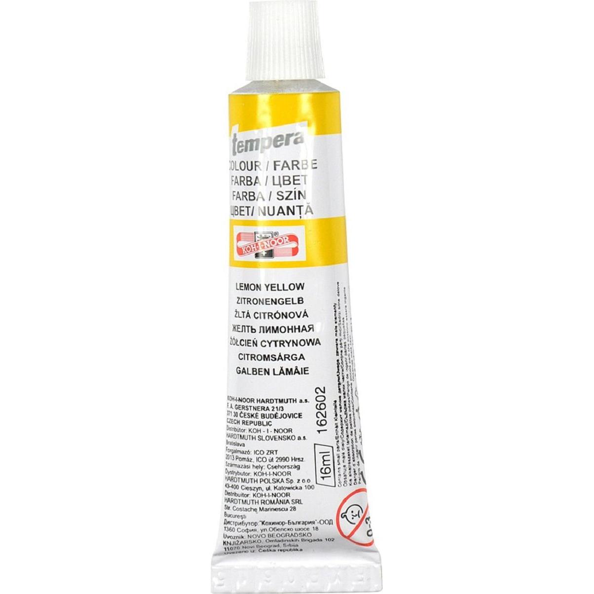 Koh-i-Noor, Colore + Vernice per fai da te, Temperafarbe 16 ml / Tube - Lemon Yellow (16 ml)