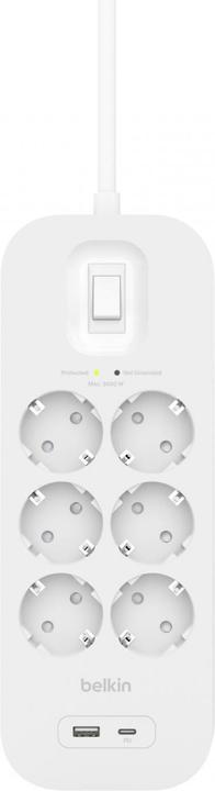 Image du produit Belkin Protection contre les surtensions Surgemaster (6 x, CEE 7/3, 2 m)