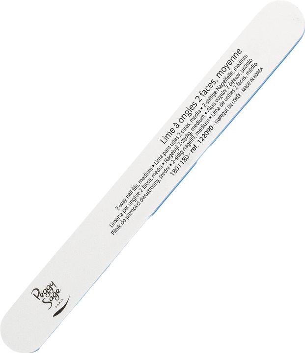 Peggy Sage 2-Way Nail File Medium File To The Claw Double-Sided 180/180 Blanc