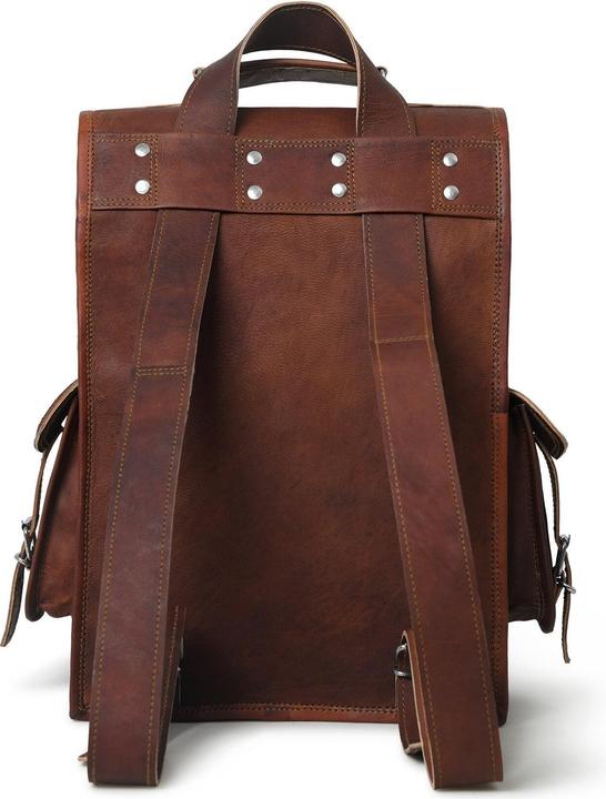 Immagine prodotto Only-Bags.Store Zaino Messenger 2 in 1 convertibile in pelle per laptop, zaino in pelle marrone vintage per laptop