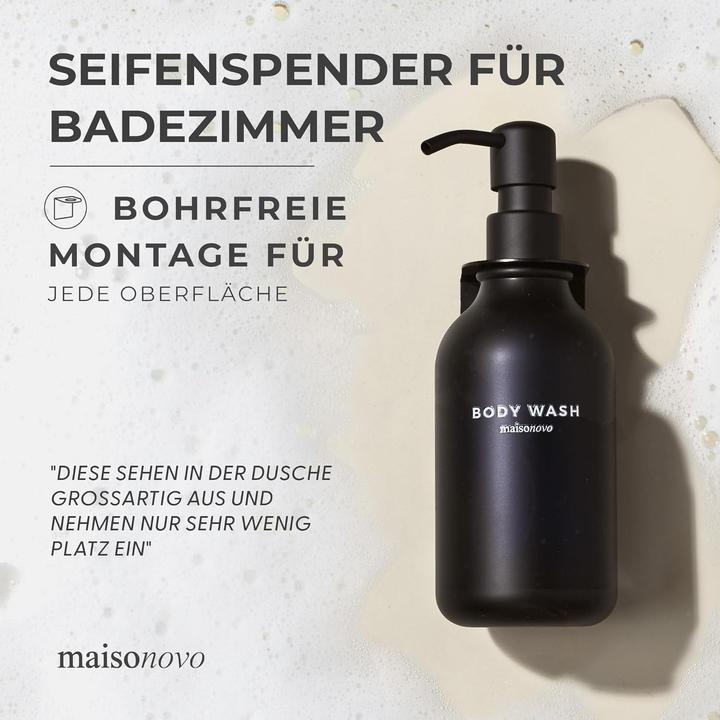 Image du produit Maisonovo 3er Set Shampooflaschen zum Befüllen mit Wandhalterung