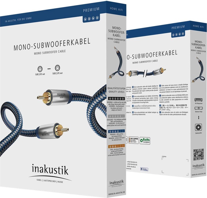 Produktbild Inakustik Premium Mono-Subwooferkabel (3 m, Cinch)