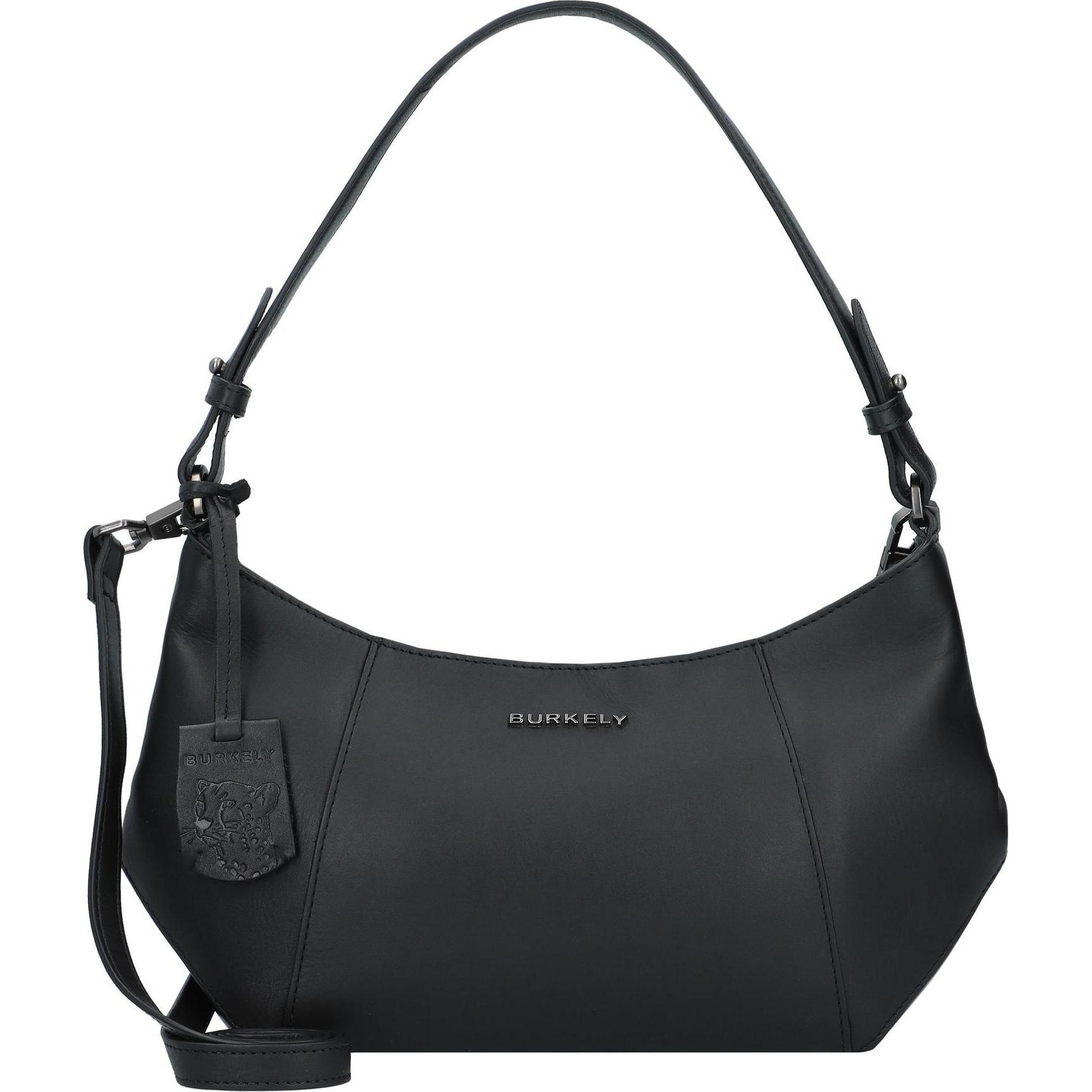 Burkely, Handtasche, Nocturnal Nova Schultertasche Leder 32 cm, Schwarz