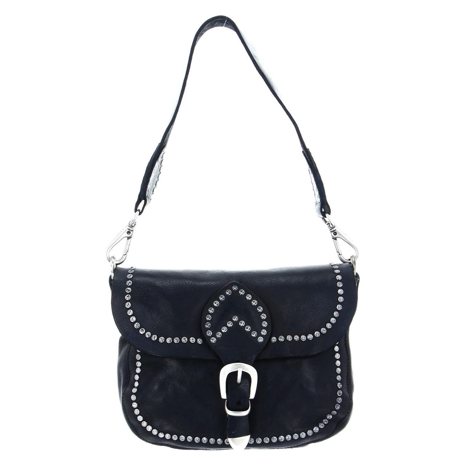Campomaggi, Damen, Handtasche, Horizontal Shoulder Bag, Blau