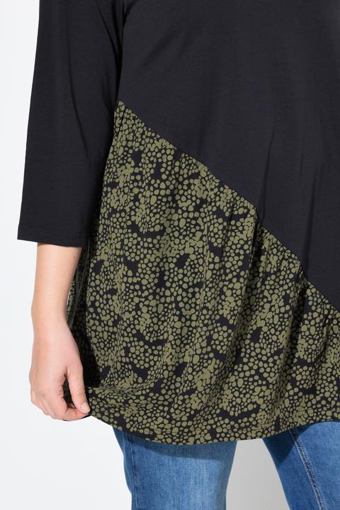 Image du produit Ulla Popken T-shirt en coton bio, encolure bateau et manches 3/4, coupe évasée (58)