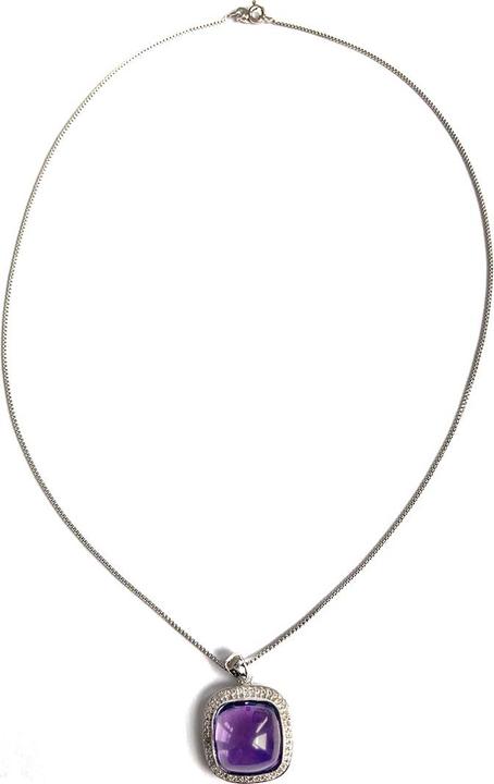 Immagine prodotto Xen Ciondolo con catena ametista cabochon a cuscino 45 cm Argento 925 (Argento 925, 45 cm)