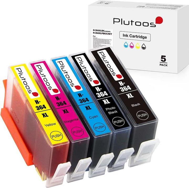 Produktbild Plutoos HP 364XL Patronen XXL kompatibel, 5er Farbset (C, M, Y, BK)