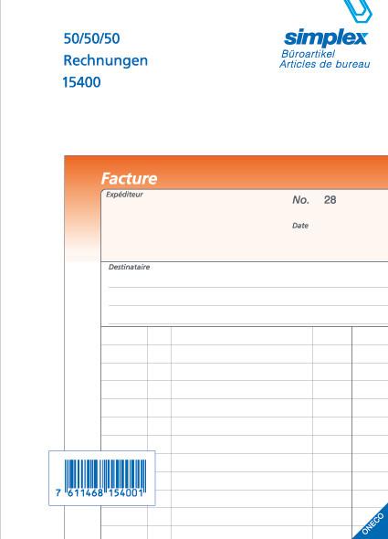 Produktbild Simplex Durchschreibebuch Rechnungen Oneco (150x)