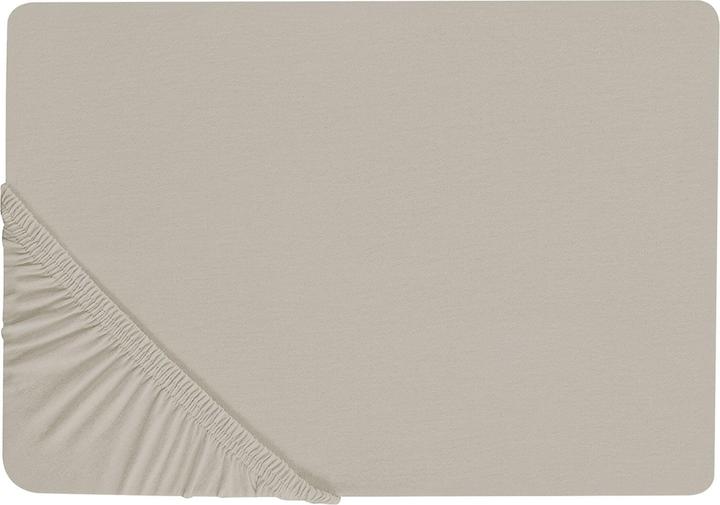 Beliani Spannbettlaken Baumwolle taupe 160 x 200 cm JANBU