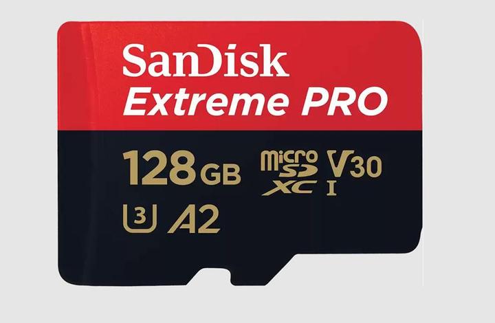 Actual product image SANDISK Extreme PRO UHS-I V30 (128 GB, microSDXC, U3, UHS-I)