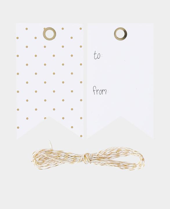 Actual product image I Am Creative Tags white/gold 50x87mm (8x)
