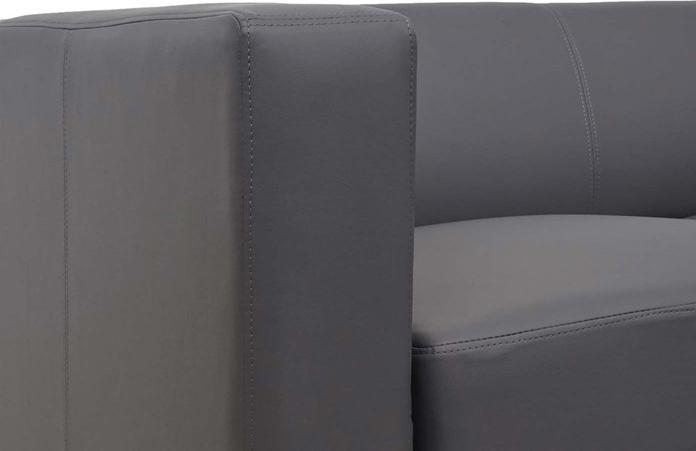 Immagine prodotto Mendler Divano a 2 posti Divano Loungesofa Lille in finta pelle, grigio scuro (2 posti)