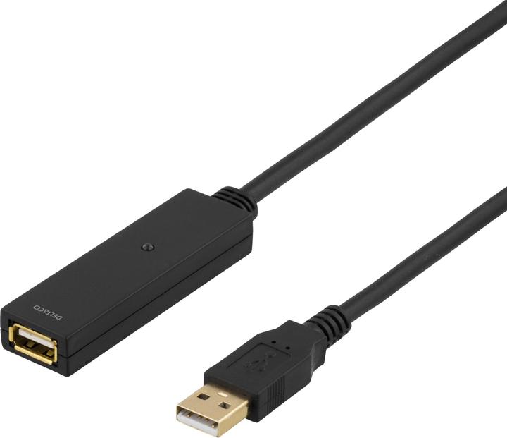 Actual product image Deltaco Cable USB 2.0, 20.0m, black (20 m, USB 2.0)