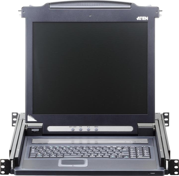 Produktbild Aten CL1000M SL Single Rail 17"-LCD-Konsole, 19" 1HE, SL-Layout (PS/2-USB, VGA)