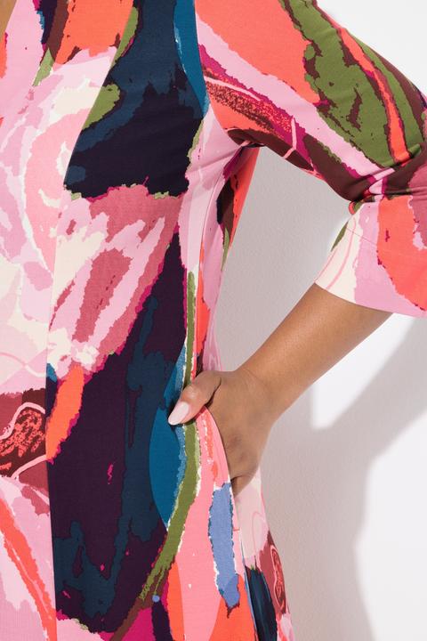 Image du produit Ulla Popken Robe midi point de Rome. Col calice et manches 3/4 (42, 44)