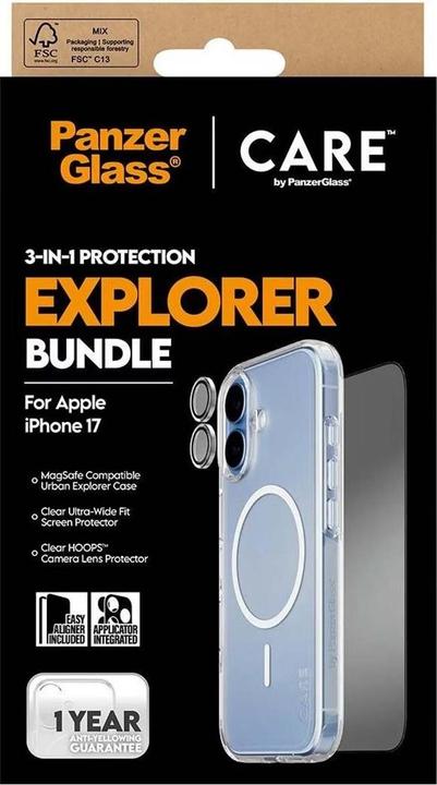 Produktbild PanzerGlass 3-in-1 Explorer Set (1 Stk., Apple iPhone 17)