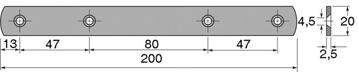 Immagine prodotto Hettich Piastra di giunzione 200mm (Chiodo piastra, 1 pz.)